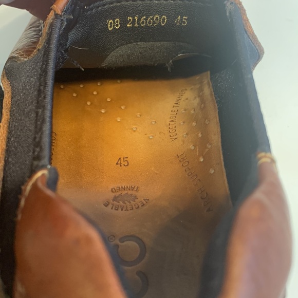 ECCO- Brown Loafers Genuine Leather slip ons - Picture 8 of 8